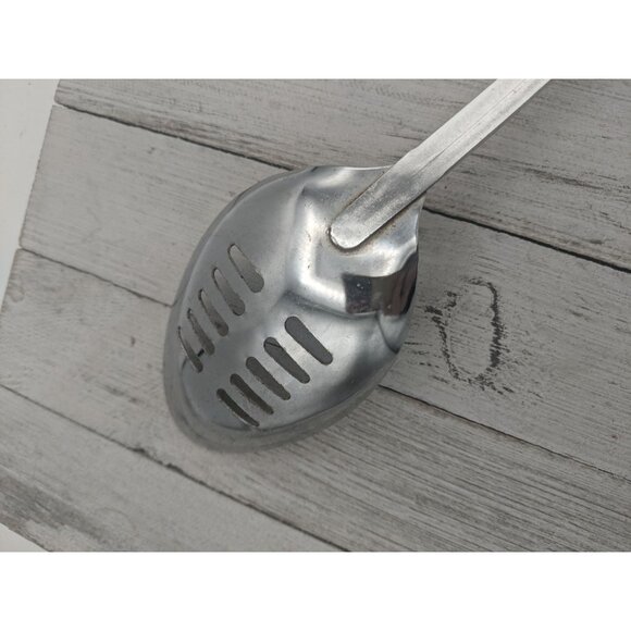 Ekco Chromium Plated Slotted Serving Spoon 12" Cream Floral - Picture 7 of 7